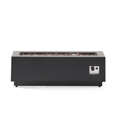 Rectangular Iron Fire Pit, 50,000 , Dark Grey, Stunning Outdoor Feature, No Assembly Rectangular, Grey Iron, Hip Decoration,