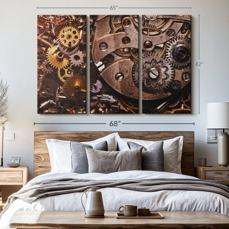 «Old Gears» sur toile, H 42 po x l 65 po x P 1,25 po