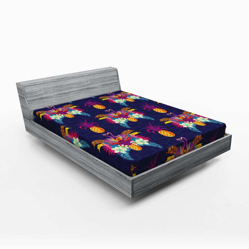 Microfiber Floral Fitted Sheet, Full Fitted Sheet