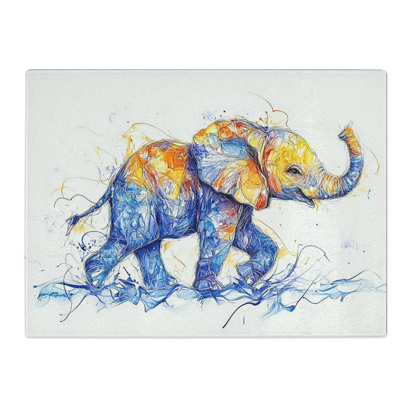 Baby Elephant Vol.1  Glass Chopping Board