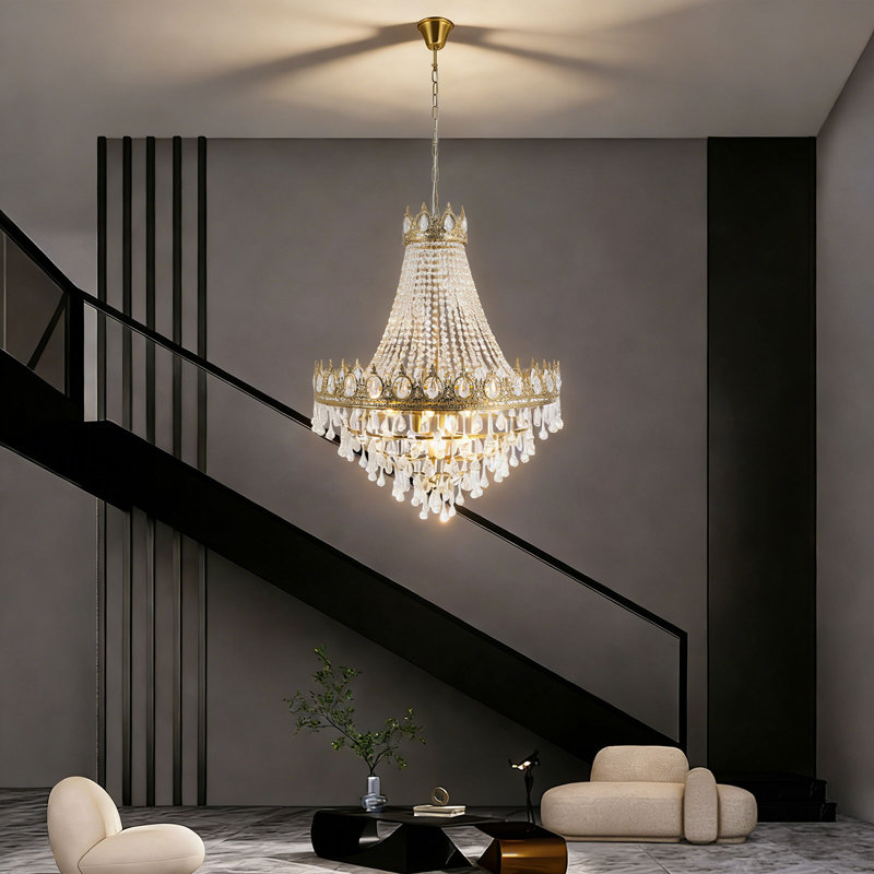 Lustre empire moderne à 9 lumières