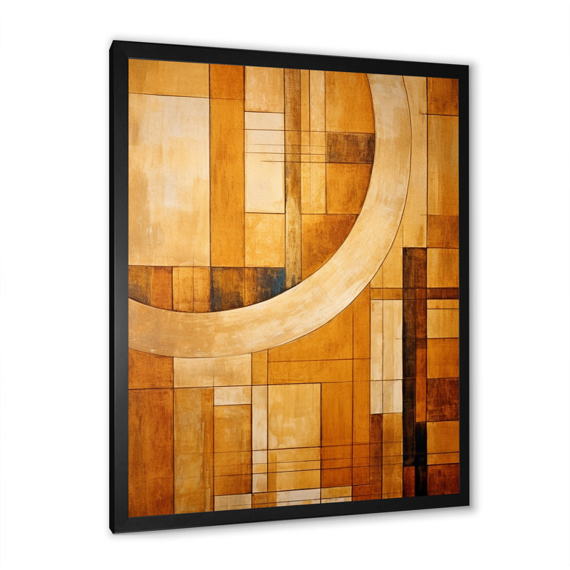Bronze Brilliance Symetry II - formes abstraites, impressions sur toile, Cadre photo noir, H 40 po x l 30 po x P 1,5 po