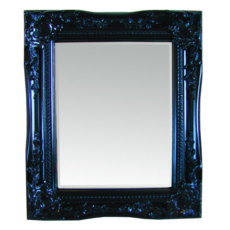 Ethelsville Wood Flat Wall Mirror, Black