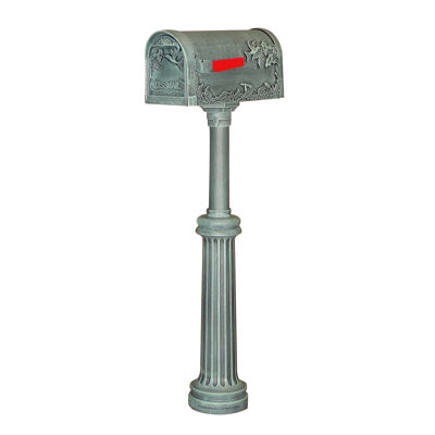Hummingbird Aluminum Post Mounted Mailbox