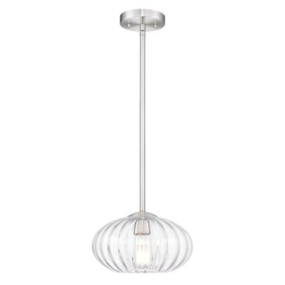 1-Light Single Vintage Pendant Light With Clear Glass