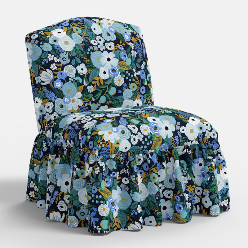 Fauteuil de chambre Edie bleu Garden Party, Bleu fête de jardin