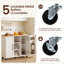 Îlot de cuisine mobile 42 "avec abattant, bar à roulettes avec armoire de rangement et roulettes verrouillables-1464985658