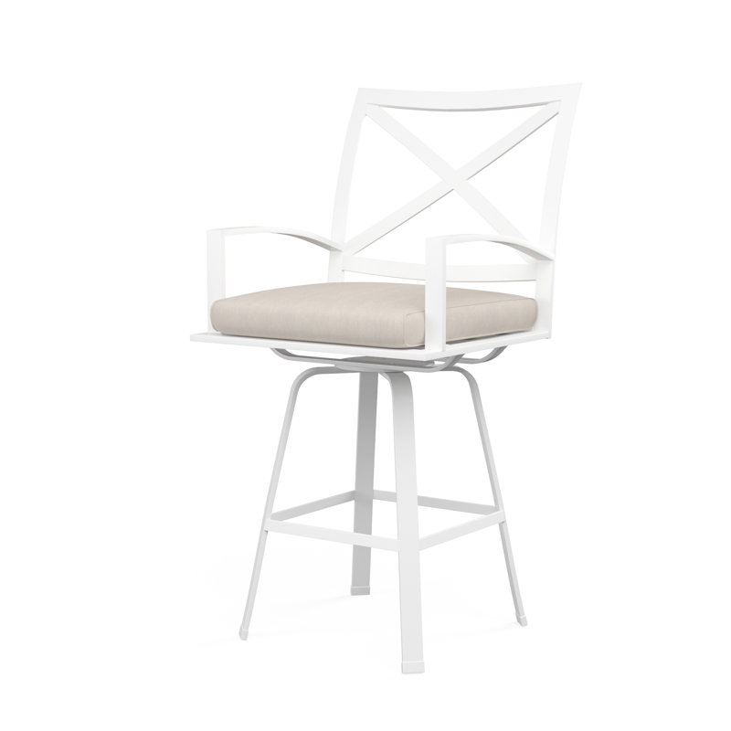 Tabouret de bar Bristol avec coussin Bristol, Tabouret de bar (siège d’une hauteur de 30 po), Toile lin Sunbrella®