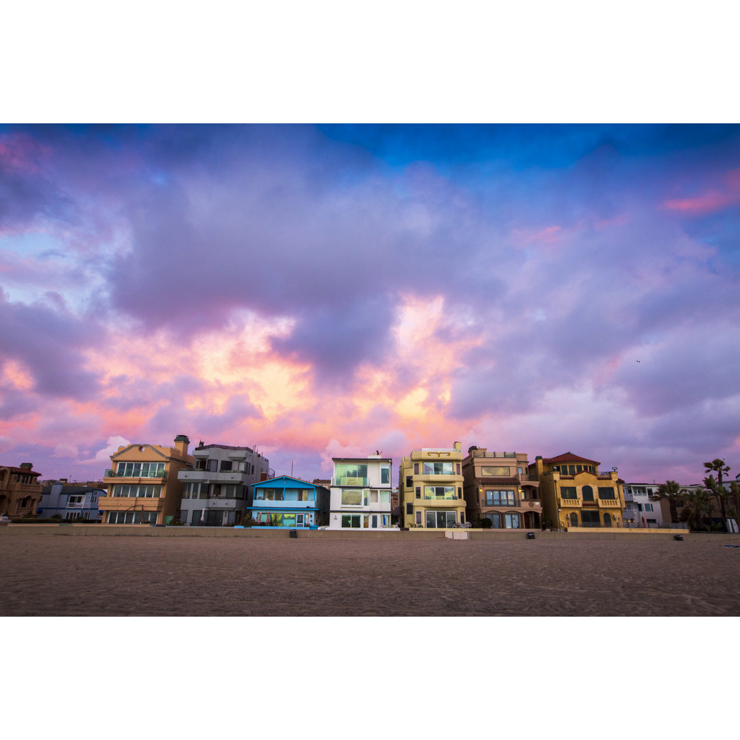 Sonnenuntergang über Hermosa Beach von Earth Trotter - Wrapped Canvas Photograph