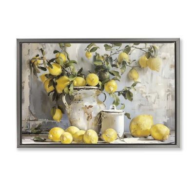  «Lemons & Canister Still Life», toile flottante encadrée par Arlington Prints