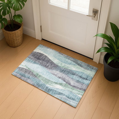Premium Machine Washable Prado AMF1989 Waves Rug