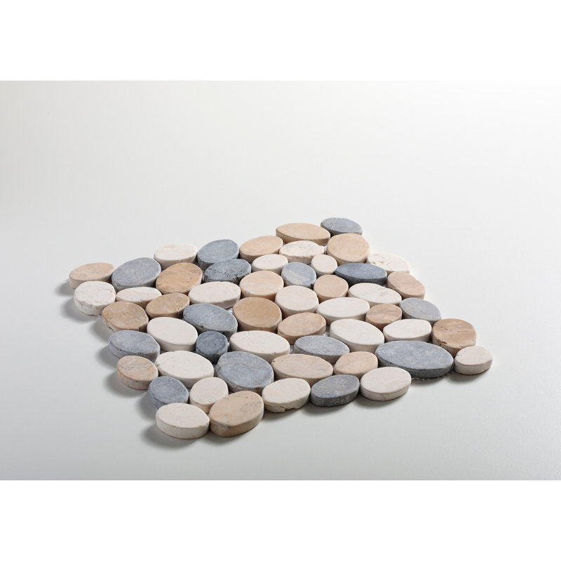 Carreaux de mosaïque en pierre naturelle, Brun clair / blanc / gris