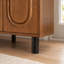 59.84" Gold-Toned 4-Door Sideboard Buffet Cabinet - Solid Wood & MDF Arched Door Storage Console Table for Dining Room/Living Room, Antique Gold