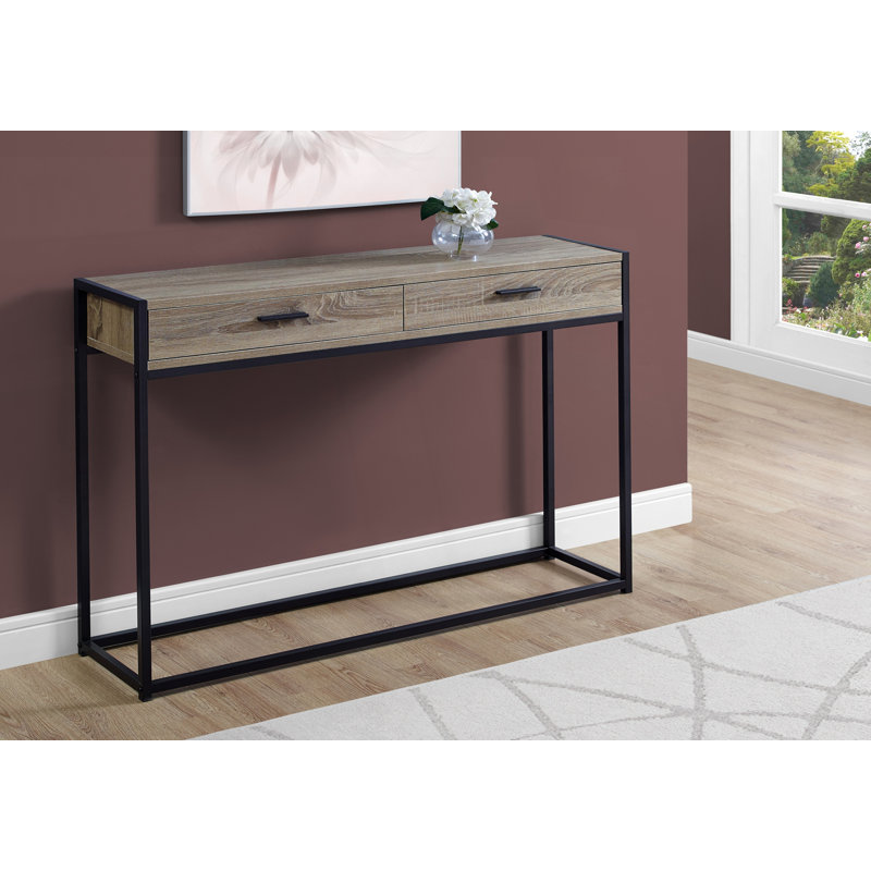 Console Table, Sofa Table With 2 Storage Drawer, Hallway Table, Taupe