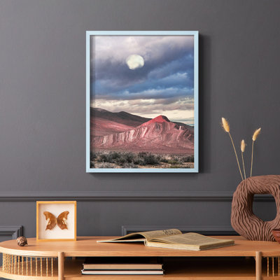 «Last Light On», reproduction encadrée Butte rayée - bois massif