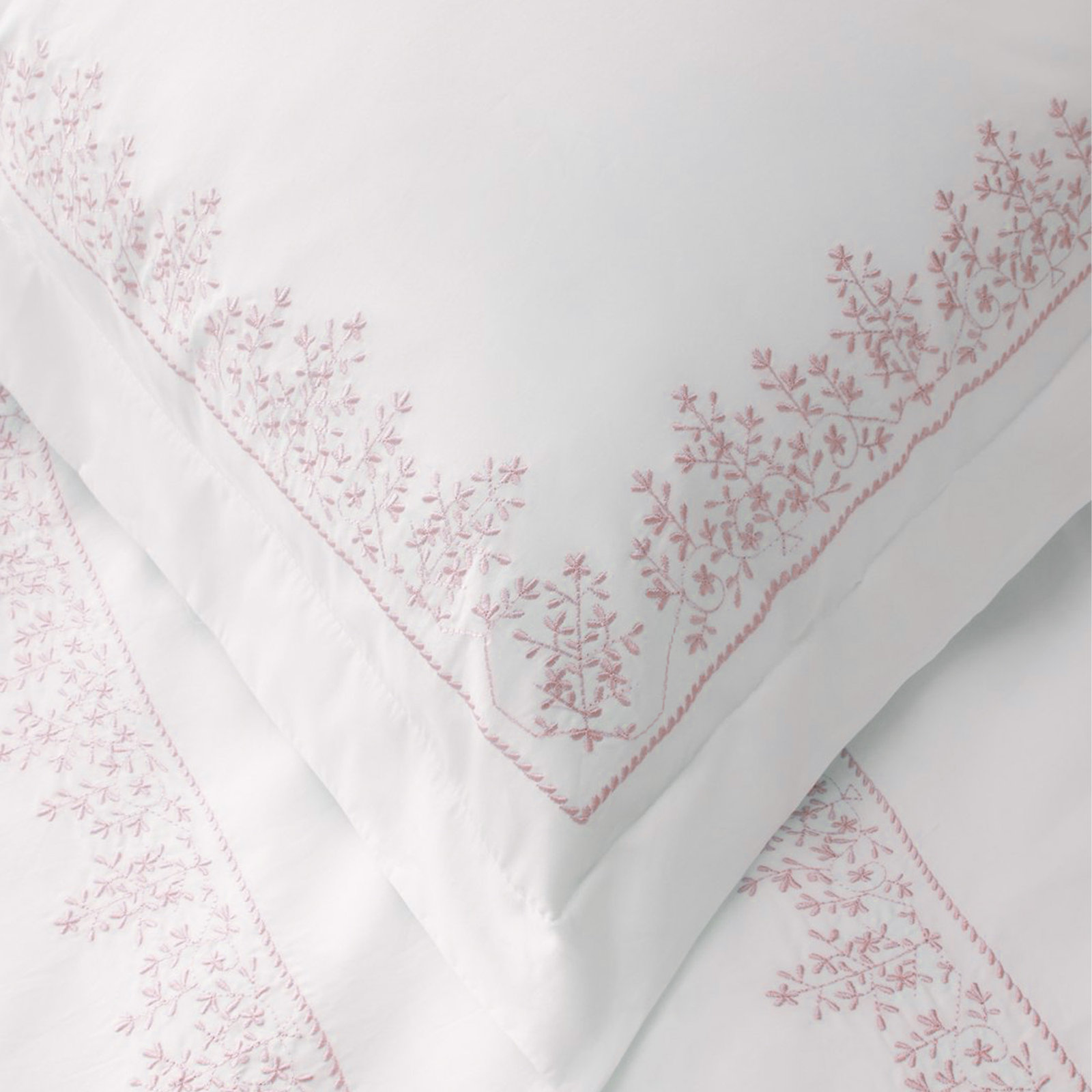 Azra Cotton Percale Duvet Cover, Queen Duvet Cover + 2 Standard Shams, Rose