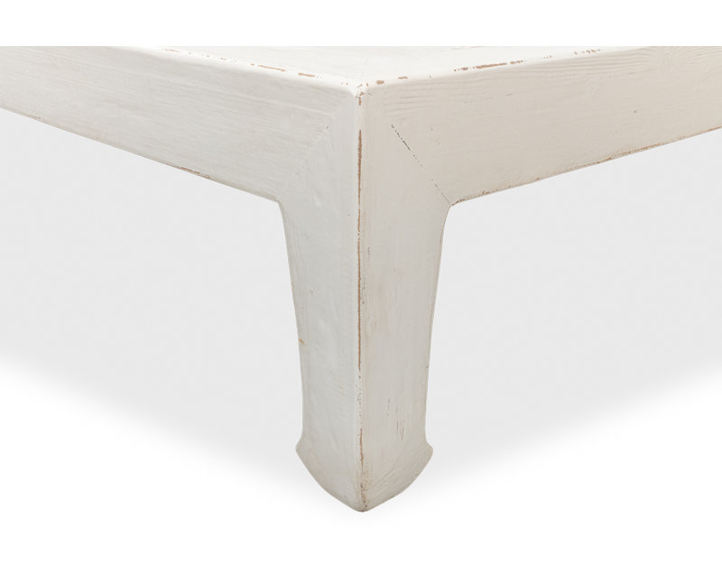 Classic Chinese Solid Wood Coffee Table, White