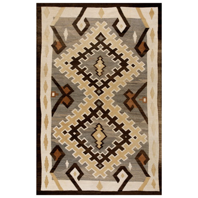 Tapis Navajo des années 1930 (5 pi x 7 pi 8 po - 152 x 233 cm)