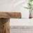 Rustic Wood-Look Outdoor Coffee Table With Iron Frame And Terrafab Top