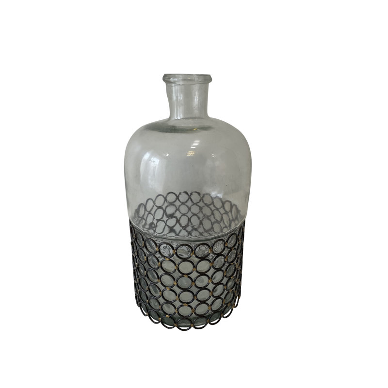 Vase de table en verre Rohnda, H 10 po x l 5 po x P 5 po