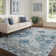 Blue /Ivory Performance Machine Washable Non-slip Area Rugs