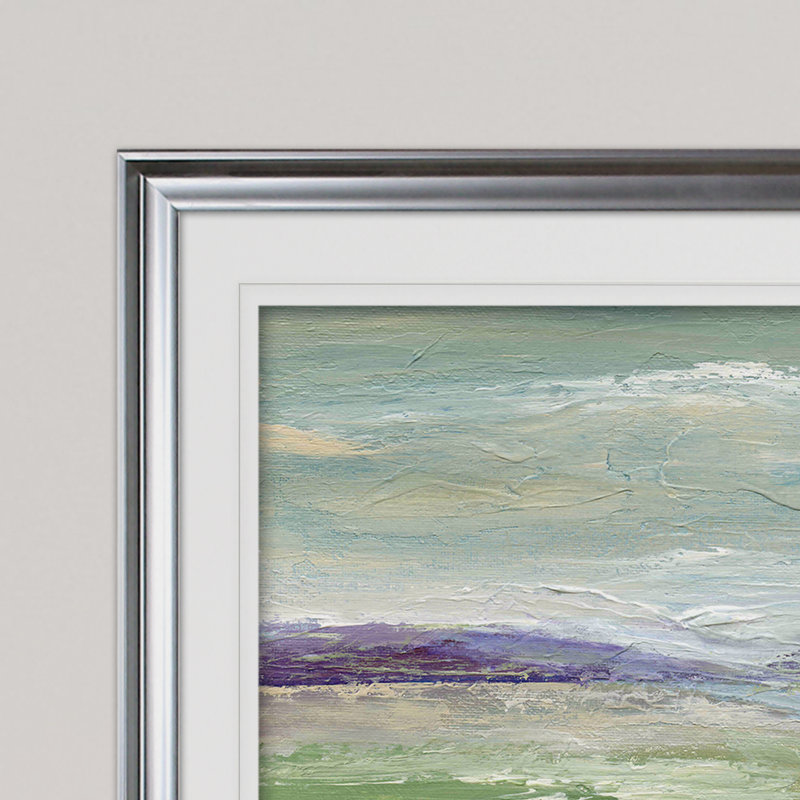 « pré stream i », reproduction de peinture à l’acrylique encadrée, Argent, H 30 po x l 40 po x P 1,5 po