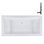 Baignoire de trempage en acrylique 72 po x 36 po, drain inclus