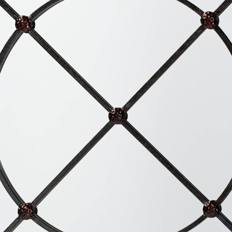 Davaun Metal Round Wall Mirror, Black