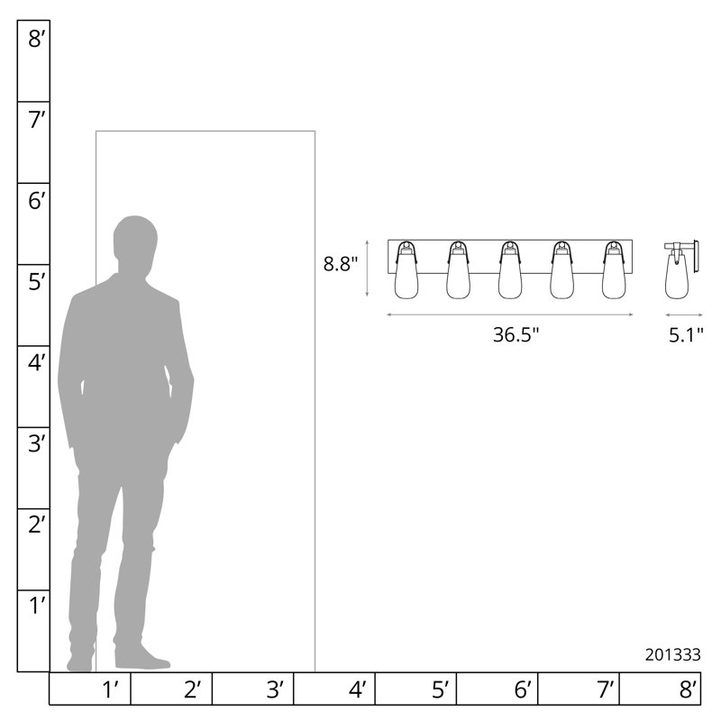 Eos 5 - Light Dimmable Vanity Light, Black