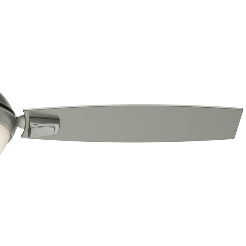 54" Verse 3 - Blade Indoor/Outdoor Standard Ceiling Fan with Pull Chain and Light Kit Included, Nickel satiné