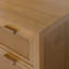 Commode Ameer avec 3 tiroirs incrustés en rotin, poignées en similicuir et rangement profond-1786128148
