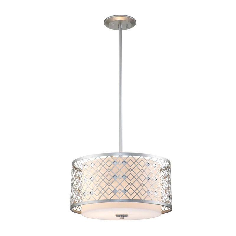 Ziggy Pendant, Silver, E26/Medium (Standard), 46.25" H x 16" W x 16" D