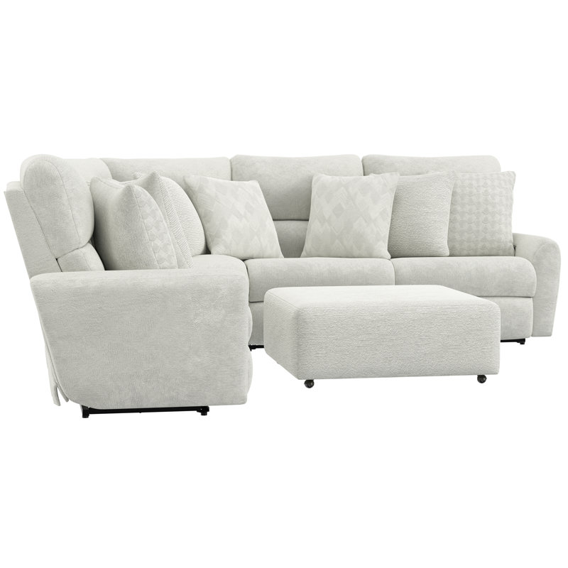 Canapé modulaire inclinable 3 pièces Julieza, Polyester gris