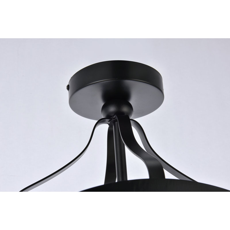 Plafonnier semi-encastré 1 lumière 10 po Cagney, Noir