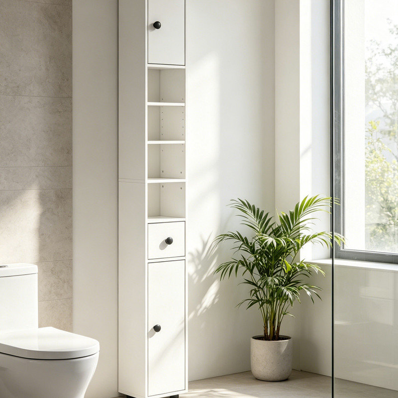 MDF / Particle Board Freestanding Linen Cabinet