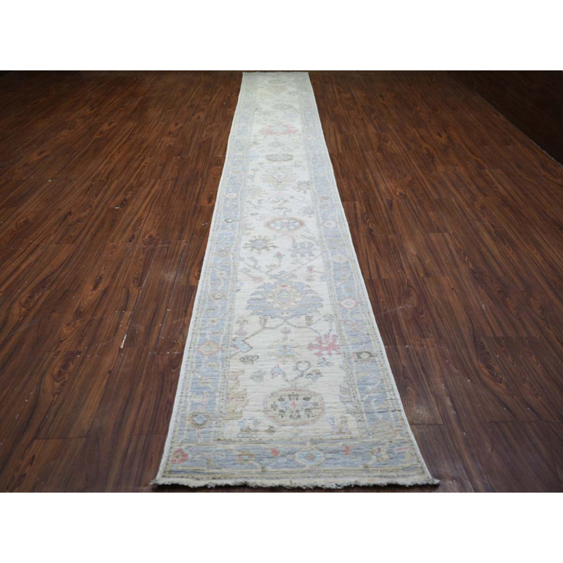Oushak Collection, Transitional One-of-a-Kind Runner 2'7" X 19'2" Hand Knotted Area Rug