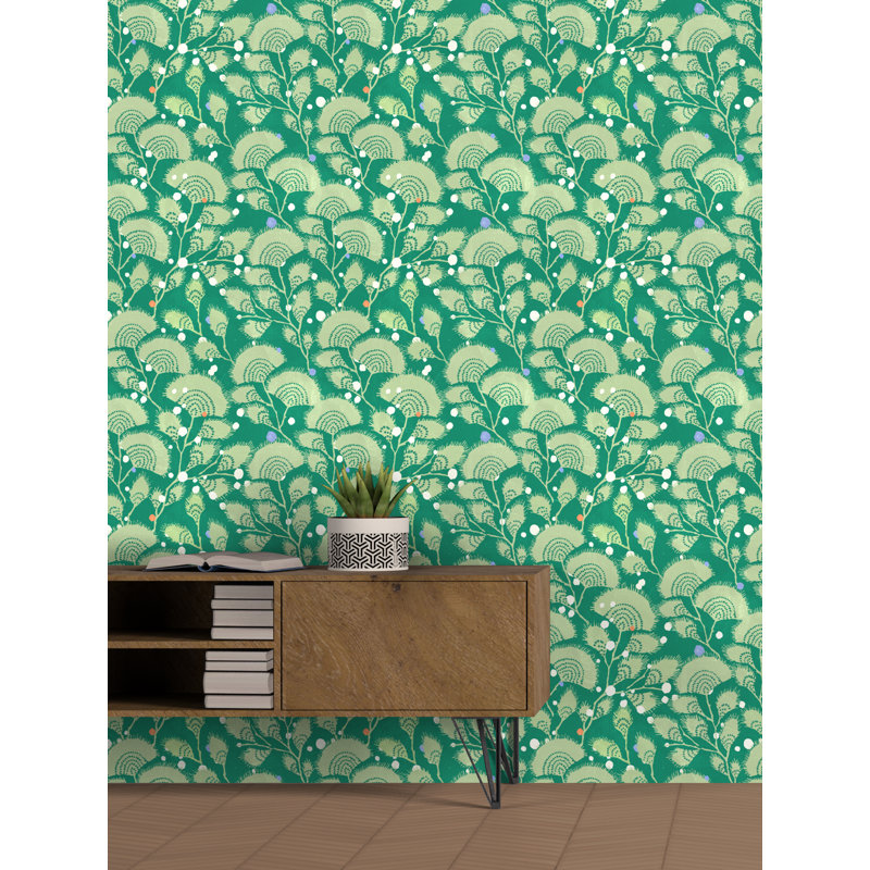 Yuki Osada Floral Wallpaper Double Roll, Green