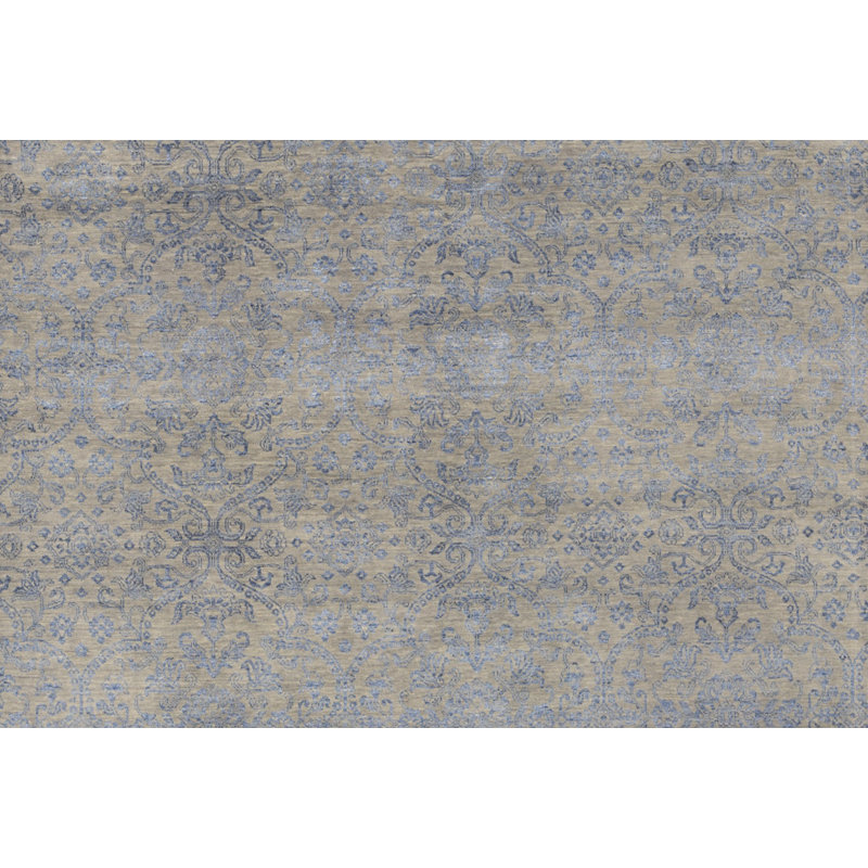 Tapis gris de haute qualité noué à la main