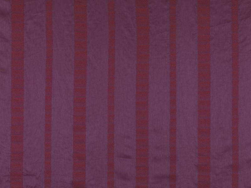 Laura Kirar II Merida Stripe Fabric, Mulberry