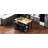 47 Inch Black Kitchen Island With Extendable Dining Table, Rubber Wood Veneer Table With Internal Storage Rack & Power Outlet, 2 Drawers & 2 Storage Cabinets-201599927