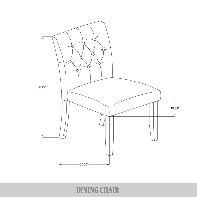 Chaise de salle à manger rembourrée à dossier en tissu Asoncin, Gris