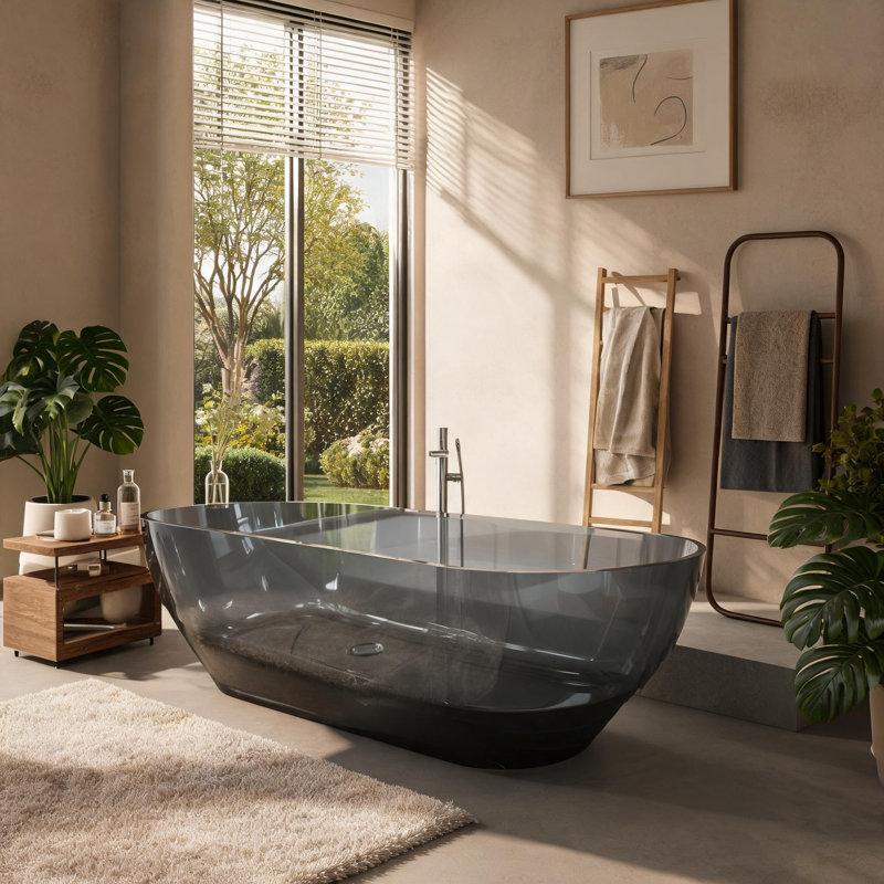Baignoire de trempage autoportante en résine 69 po