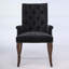 Élégante chaise de salle à manger rembourrée en chenille avec pieds en bois courbés et conception capitonnée, parfaite pour le confort et le style dans n'importe quelle pièce-134683114-134683115