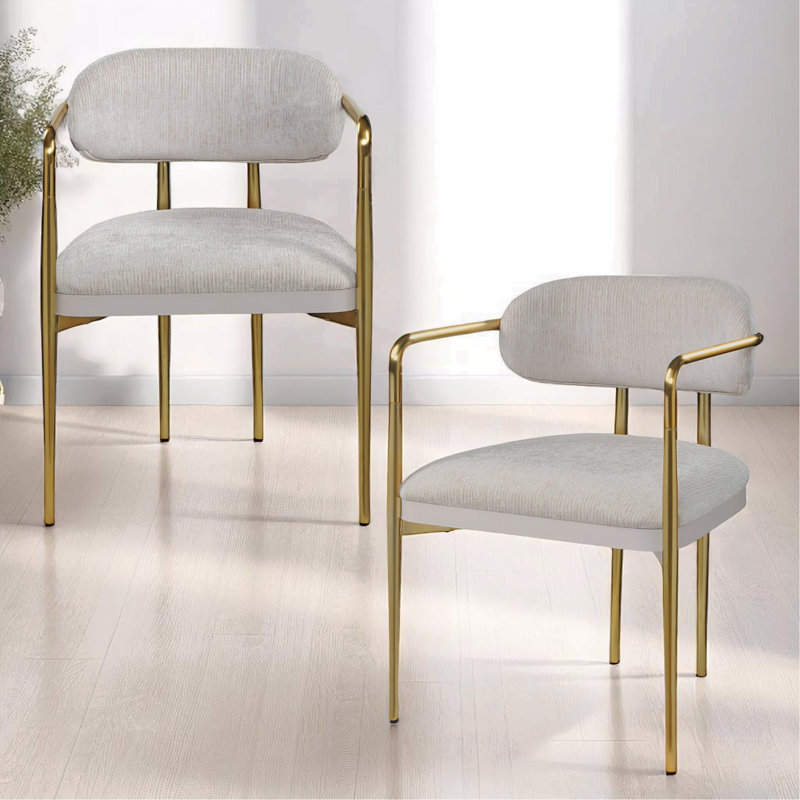 Fauteuil en chenille et or (ensemble de 2)