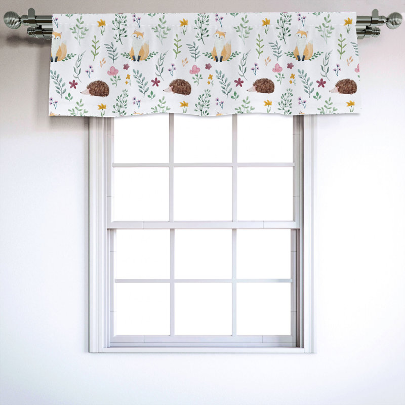 Sateen Floral Ruffled Window Valance