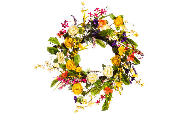Spring Floral 24" Polyester Wreath