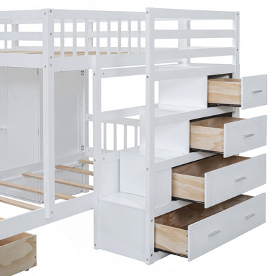 Katherinne Over Bunk Bed With Wardrobedrawers
