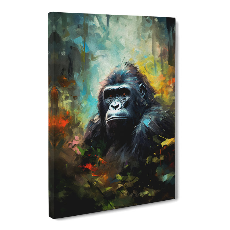 Gorilla Impressionism - Wrapped Canvas, 50cm H x 35cm W x 3cm D