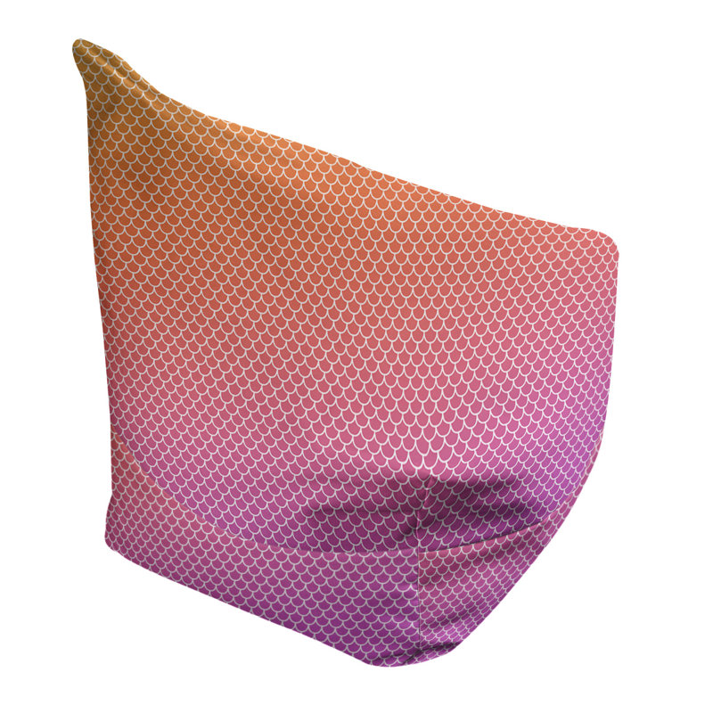 Sac de pois Kitterman, Housse de pouf, H 38 po x l 42 po x P 29 po, Mauve / rose / orange