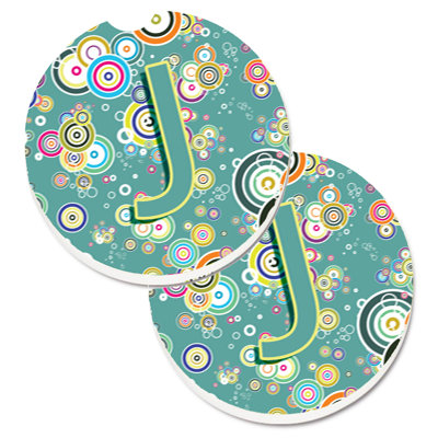 Ceramic Round 2 Piece Car Coaster Set